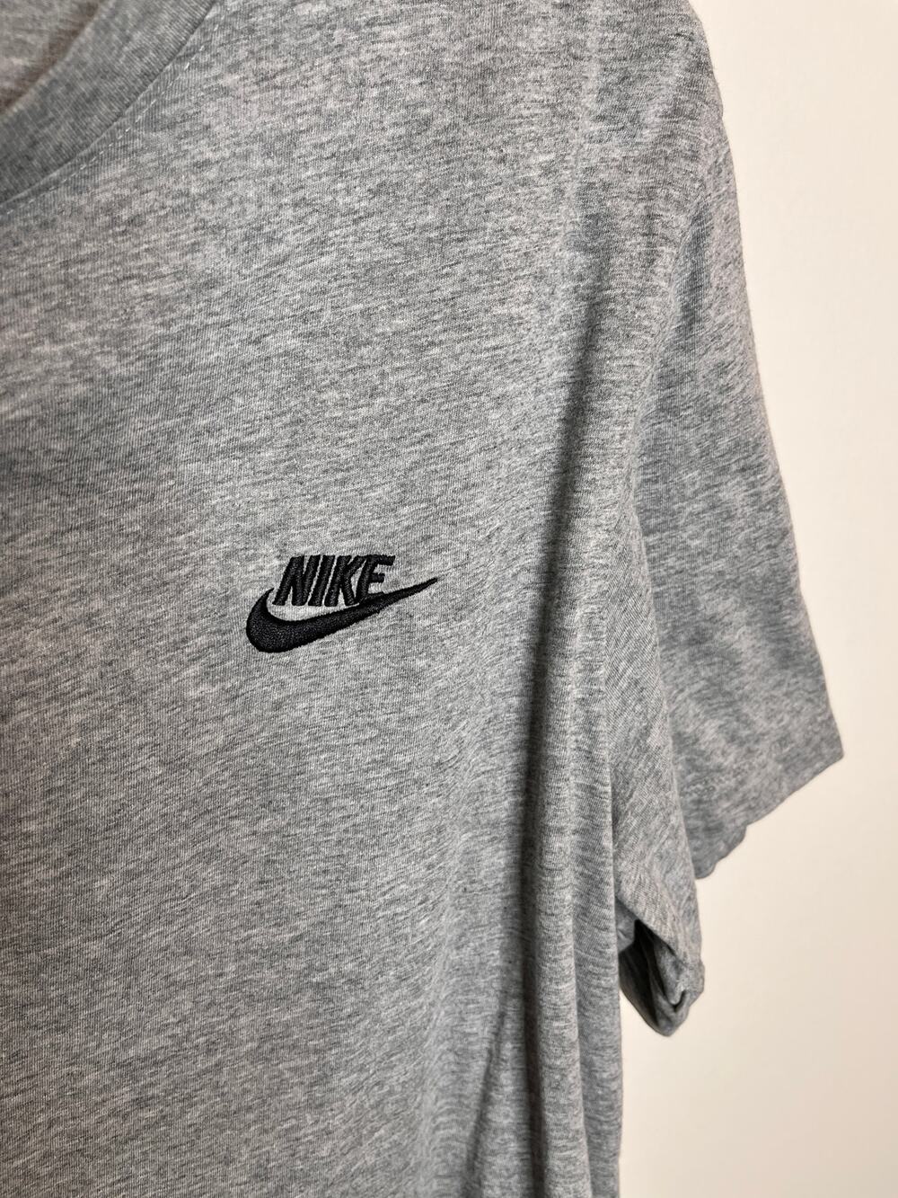 Nike Grey Short-Sleeve Crew Tee with Black Swoosh